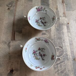 Haviland Limoges France China bowls set of two bird motif